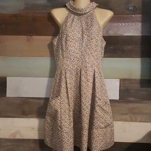 JESSICA SIMPSON Tan Fit & Flare Dress